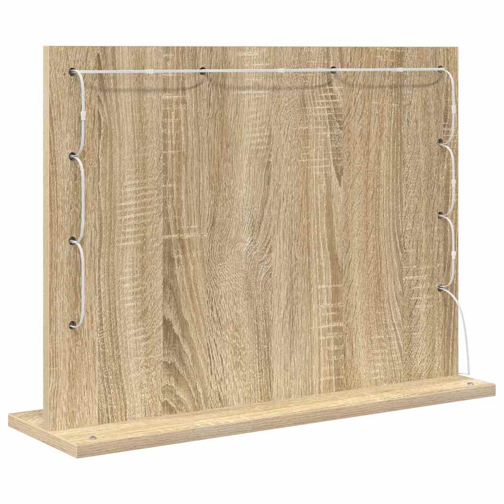 vidaXL Lustro toaletowe Prostokątny Dąb Sonoma 60 x 45 x 18 cm