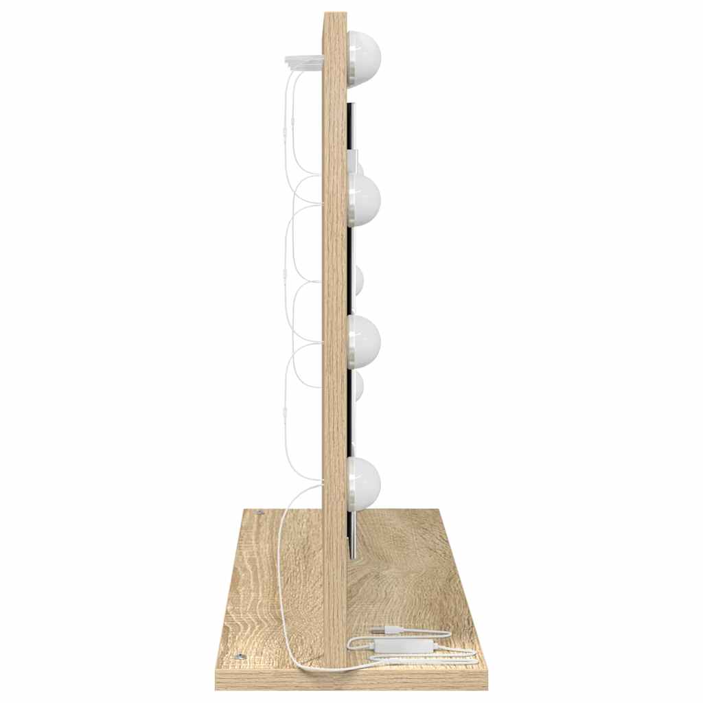 vidaXL Lustro toaletowe Prostokątny Dąb Sonoma 60 x 45 x 18 cm