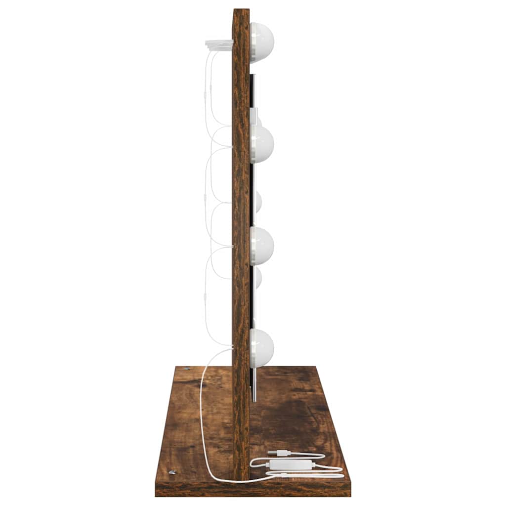 vidaXL Lustro toaletowe Prostokątny Dąb wędzony 60 x 45 x 18 cm