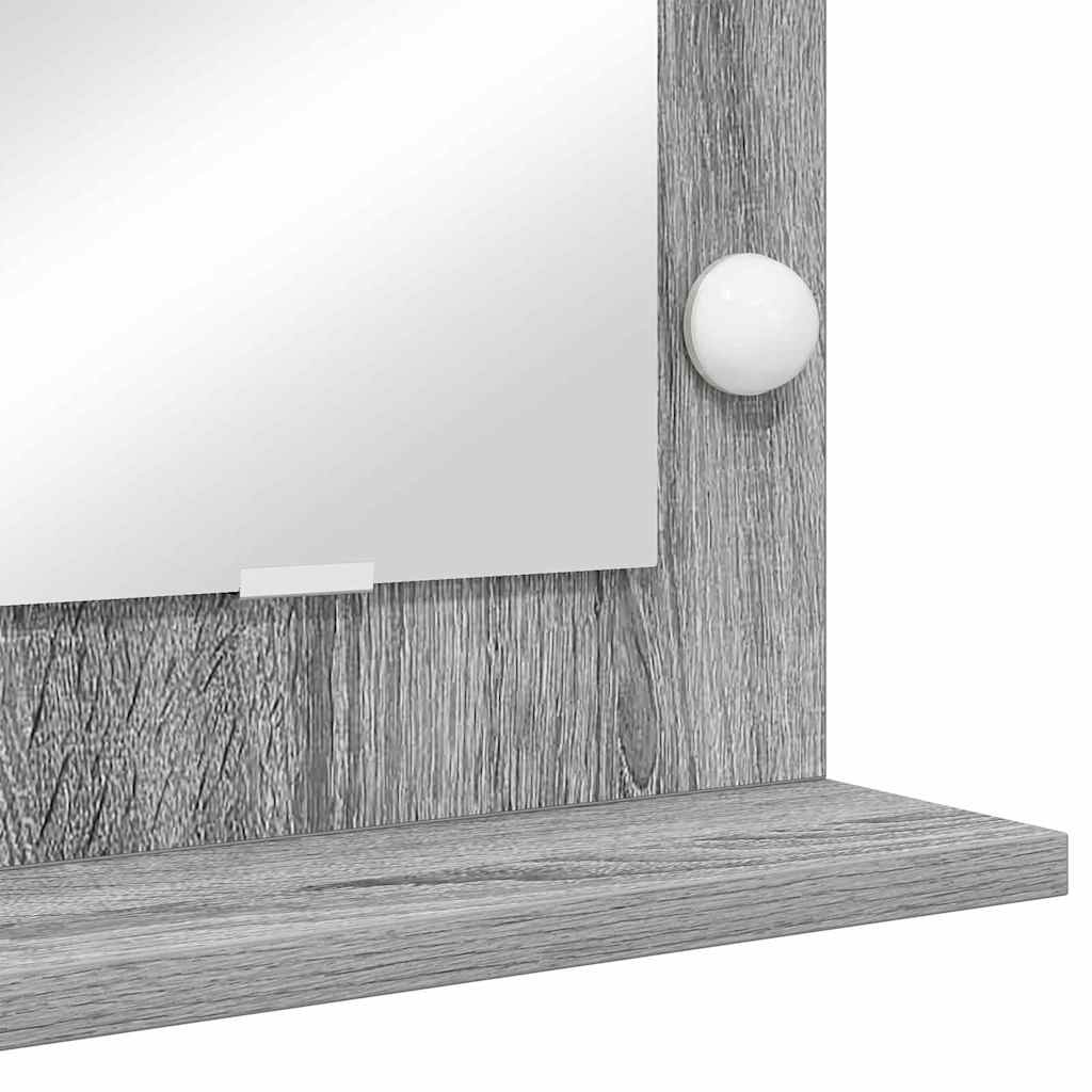 vidaXL Lustro toaletowe Prostokątny Szary Sonoma 60 x 45 x 18 cm