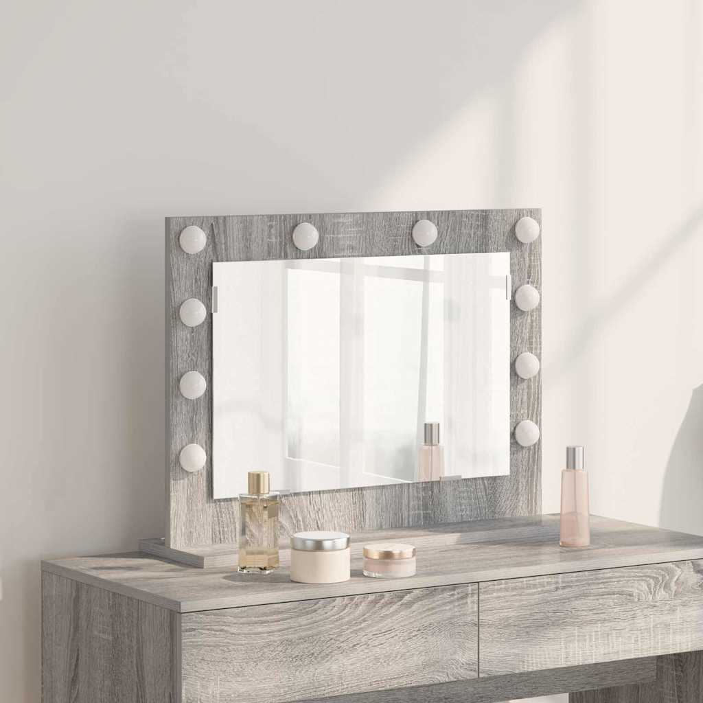 vidaXL Lustro toaletowe Prostokątny Szary Sonoma 60 x 45 x 18 cm