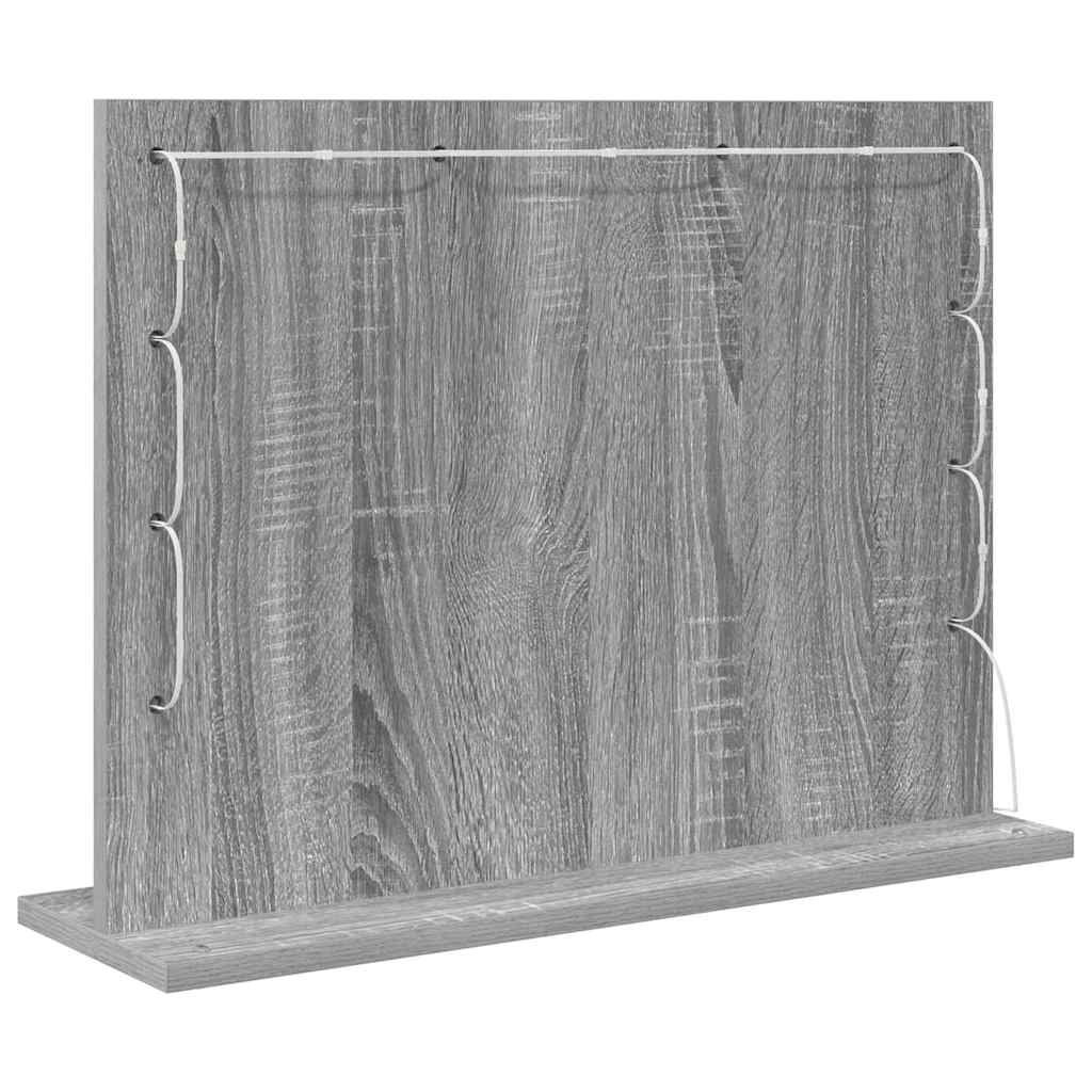 vidaXL Lustro toaletowe Prostokątny Szary Sonoma 60 x 45 x 18 cm