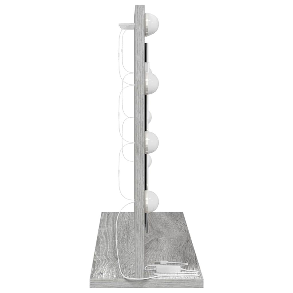 vidaXL Lustro toaletowe Prostokątny Szary Sonoma 60 x 45 x 18 cm