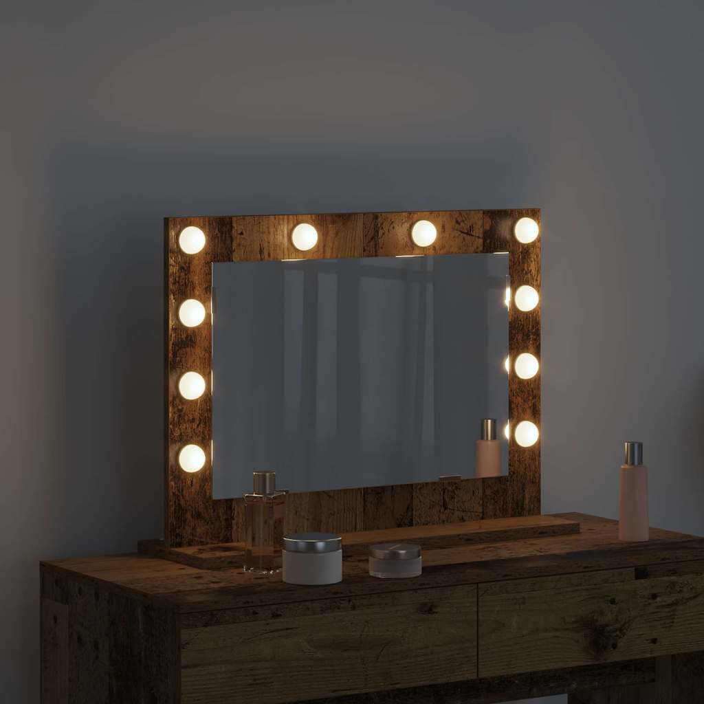 vidaXL Lustro toaletowe Prostokątny Stare drewno 60 x 45 x 18 cm