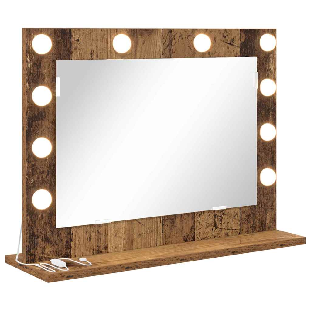 vidaXL Lustro toaletowe Prostokątny Stare drewno 60 x 45 x 18 cm
