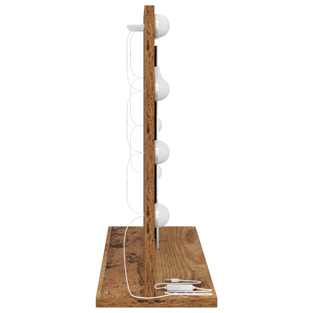 vidaXL Lustro toaletowe Prostokątny Stare drewno 60 x 45 x 18 cm