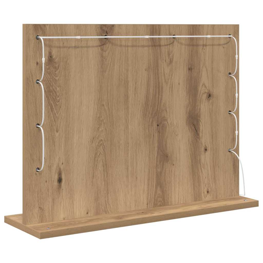 vidaXL Lustro toaletowe Prostokątny Dąb rzemieślniczy 60 x 45 x 18 cm