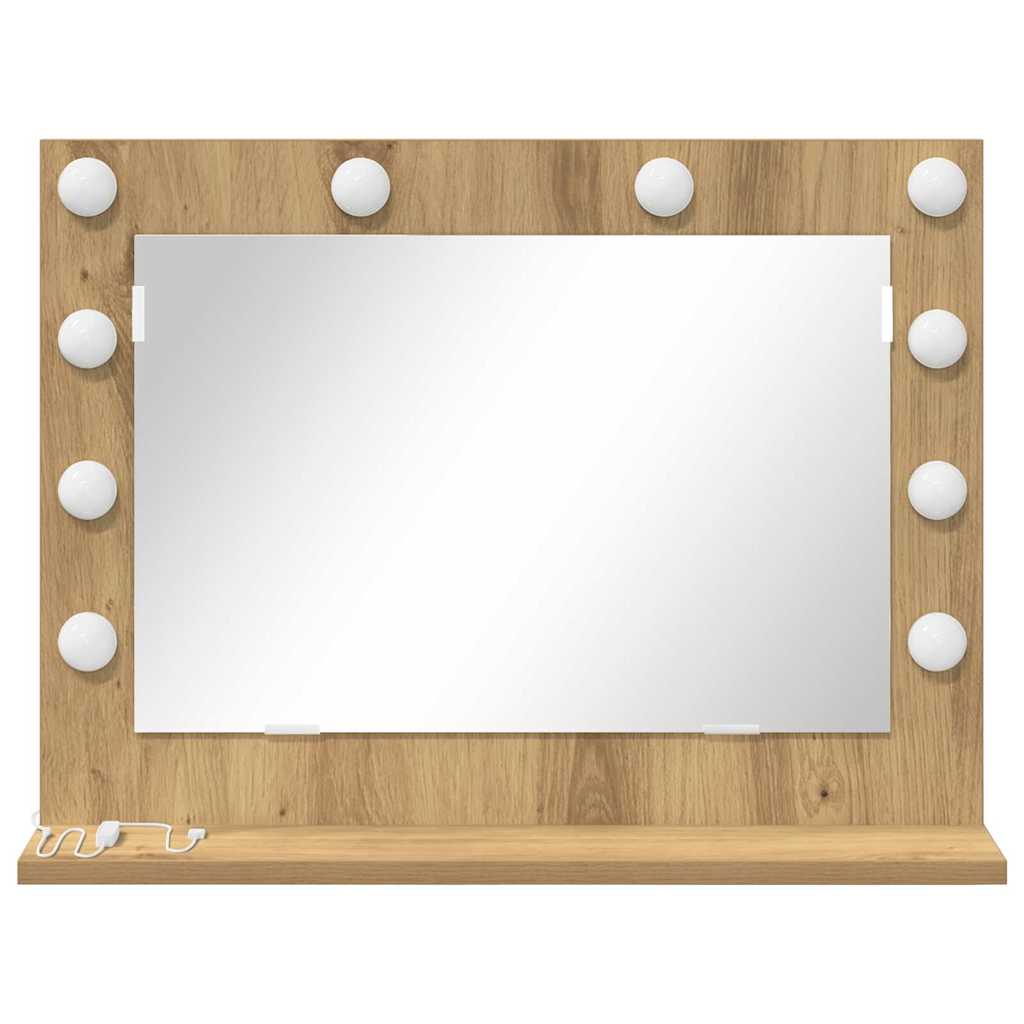 vidaXL Lustro toaletowe Prostokątny Dąb rzemieślniczy 60 x 45 x 18 cm
