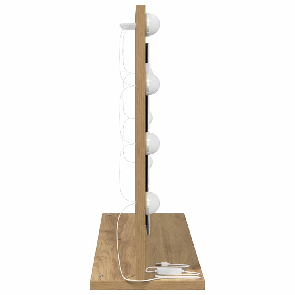 vidaXL Lustro toaletowe Prostokątny Dąb rzemieślniczy 60 x 45 x 18 cm