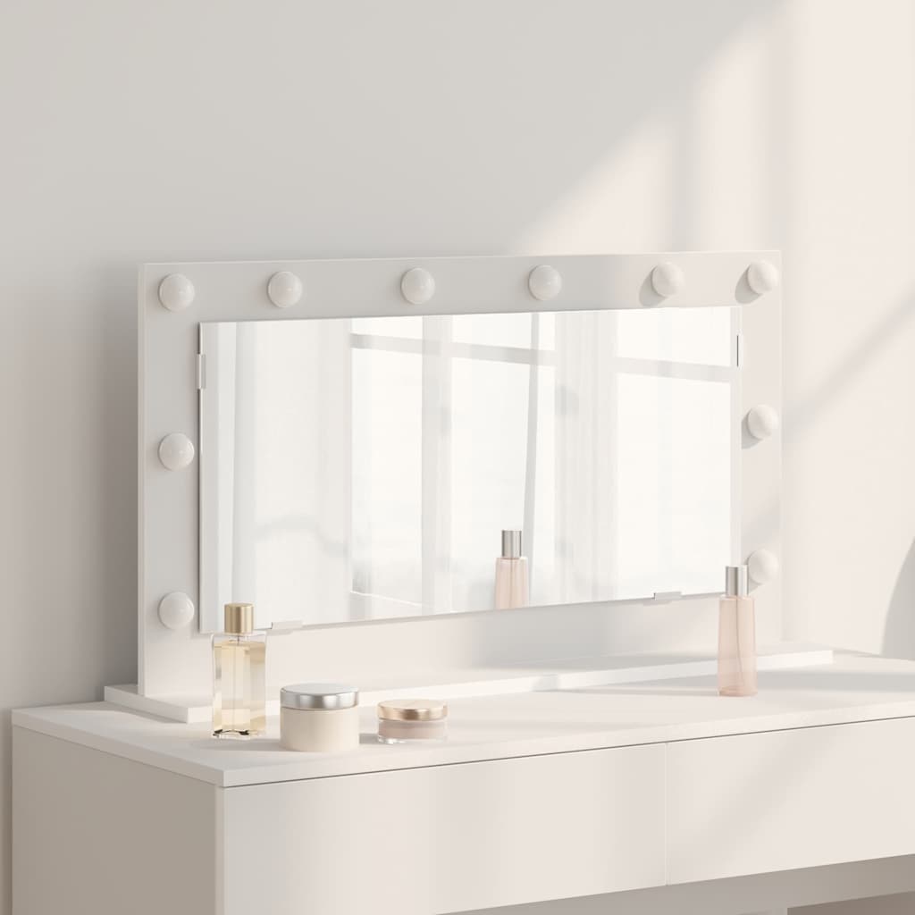 vidaXL Lustro toaletowe Prostokątny Z lustrem Biały 80 x 45 x 18 cm