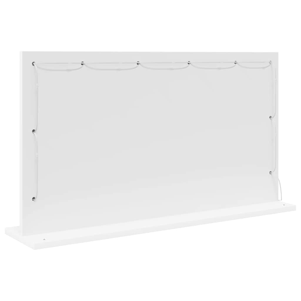 vidaXL Lustro toaletowe Prostokątny Z lustrem Biały 80 x 45 x 18 cm
