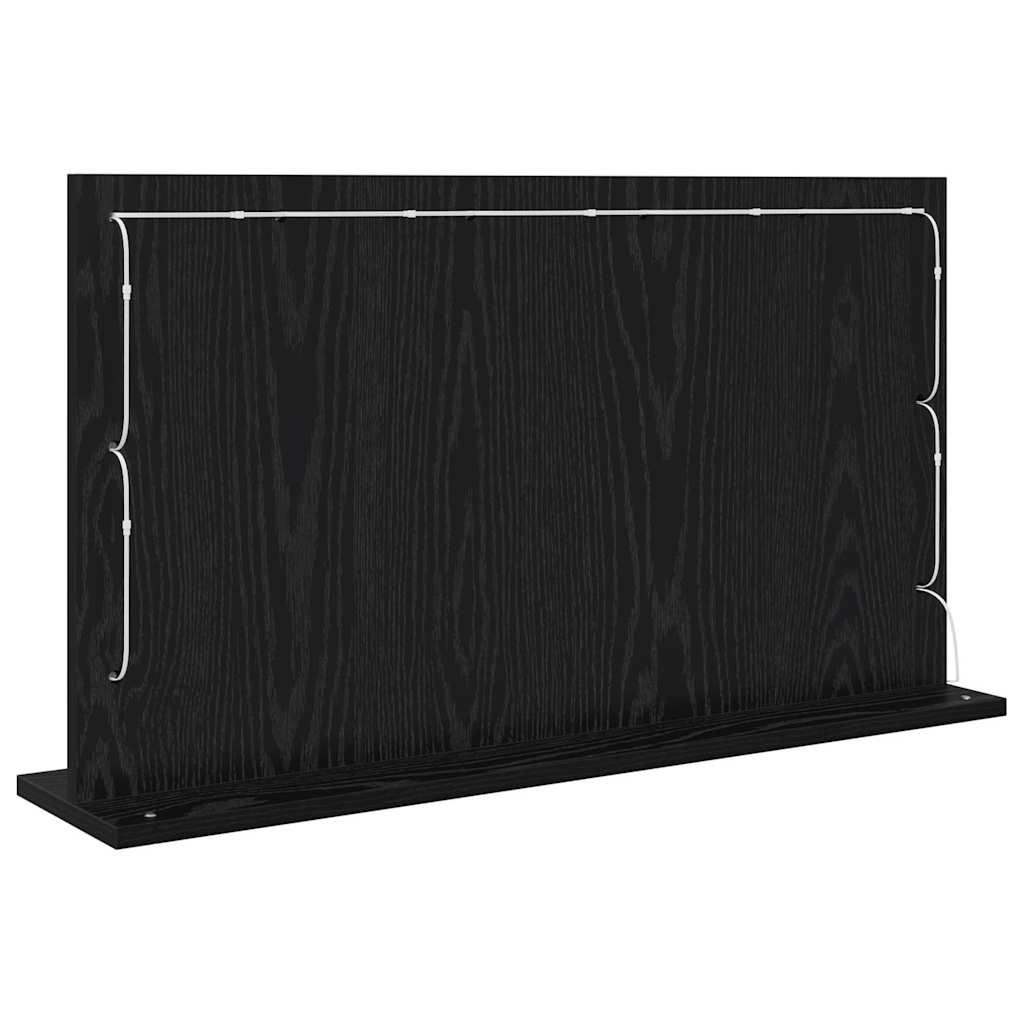 vidaXL Lustro toaletowe Prostokątny Czarny Dąb 80 x 45 x 18 cm