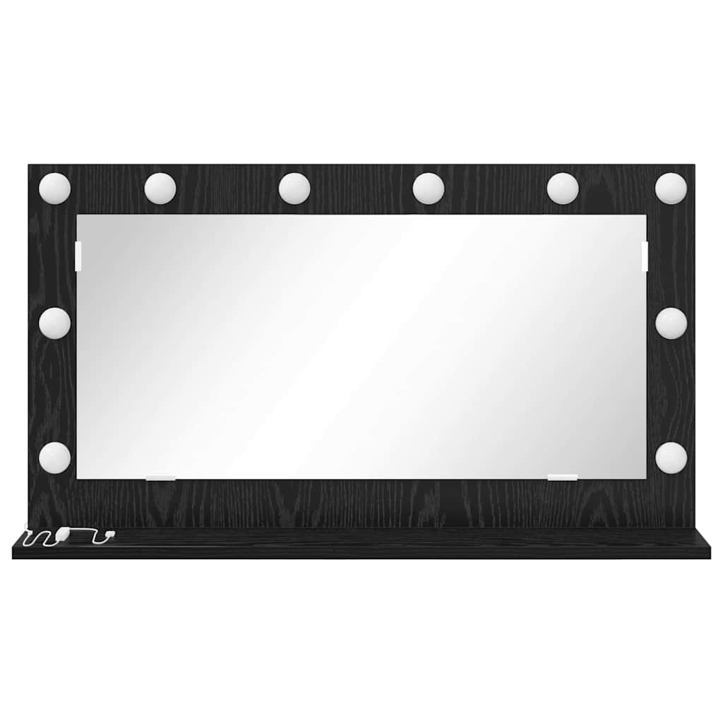 vidaXL Lustro toaletowe Prostokątny Czarny Dąb 80 x 45 x 18 cm