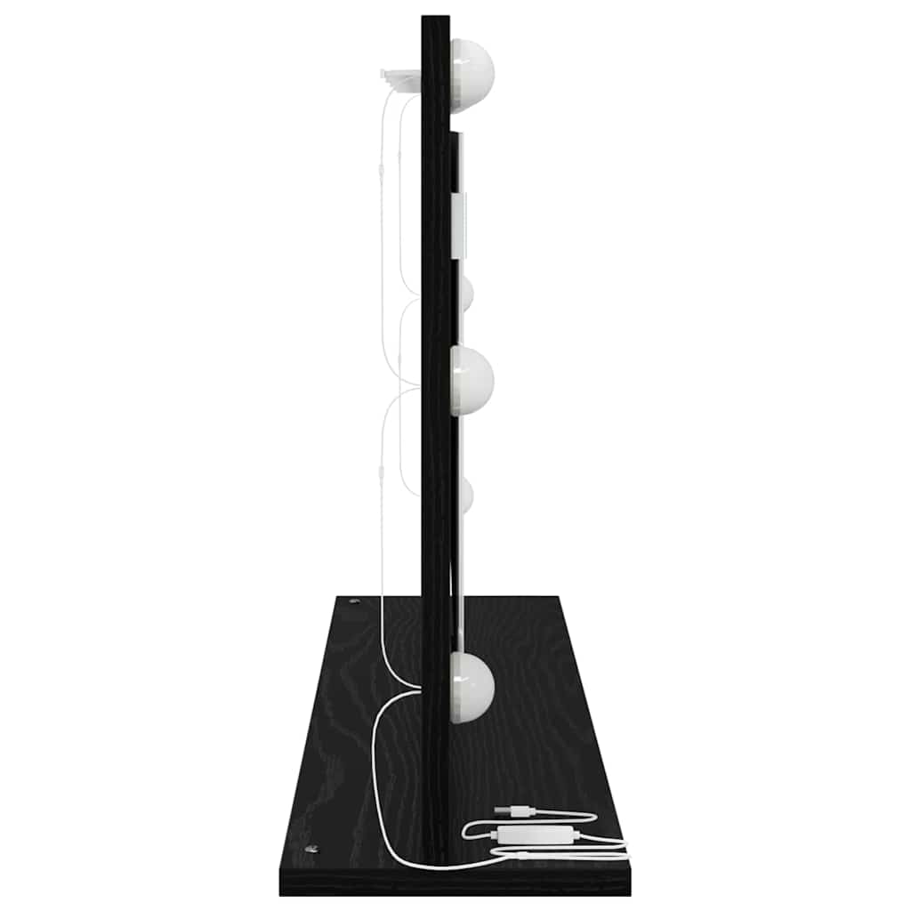 vidaXL Lustro toaletowe Prostokątny Czarny Dąb 80 x 45 x 18 cm