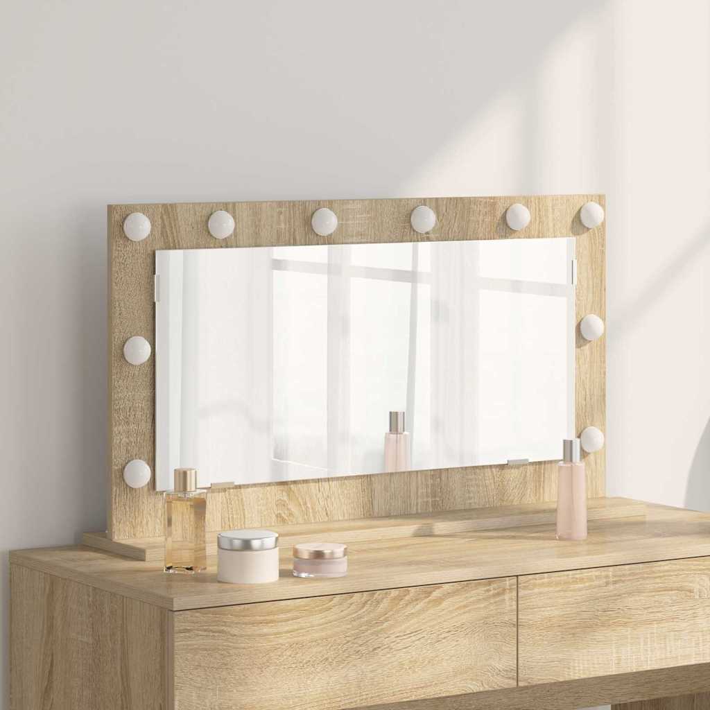 vidaXL Lustro toaletowe Prostokątny Dąb Sonoma 80 x 45 x 18 cm