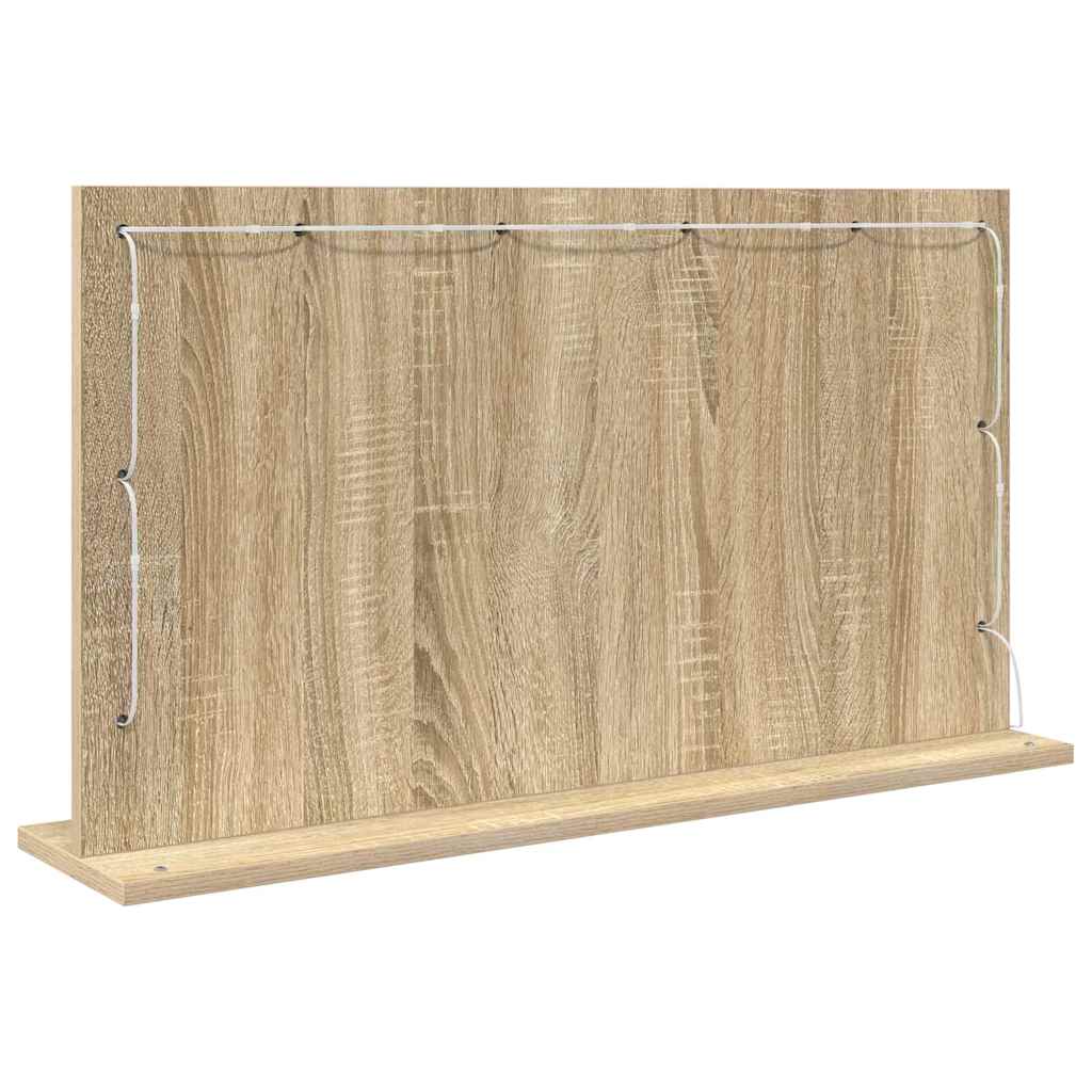 vidaXL Lustro toaletowe Prostokątny Dąb Sonoma 80 x 45 x 18 cm