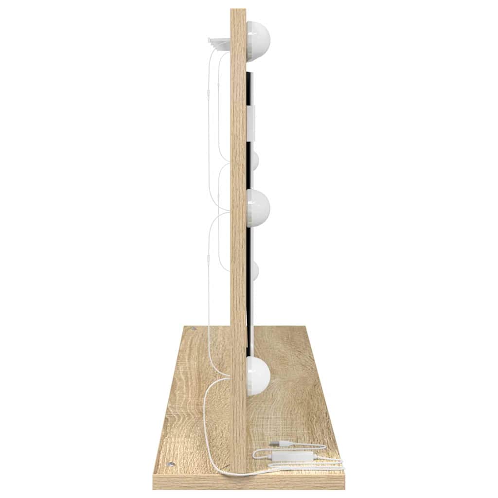 vidaXL Lustro toaletowe Prostokątny Dąb Sonoma 80 x 45 x 18 cm