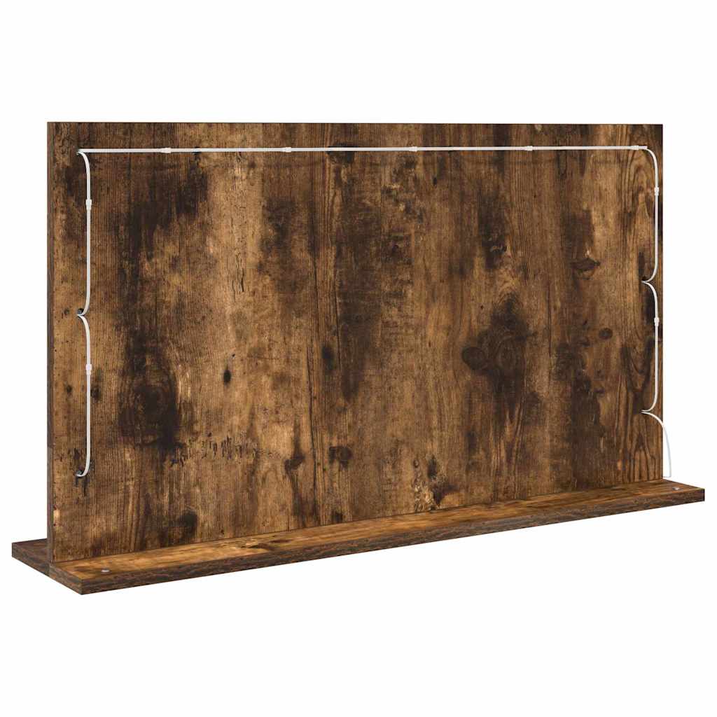 vidaXL Lustro toaletowe Prostokątny Dąb wędzony 80 x 45 x 18 cm