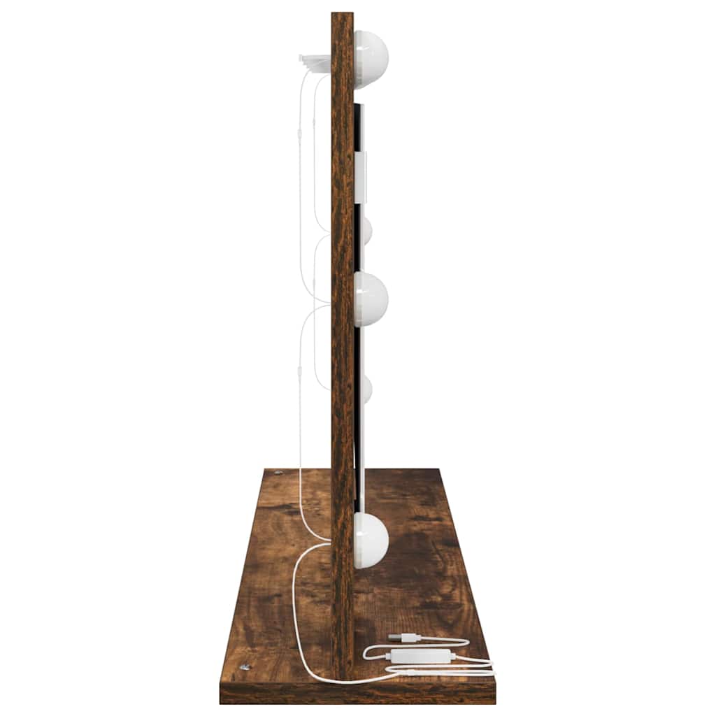 vidaXL Lustro toaletowe Prostokątny Dąb wędzony 80 x 45 x 18 cm