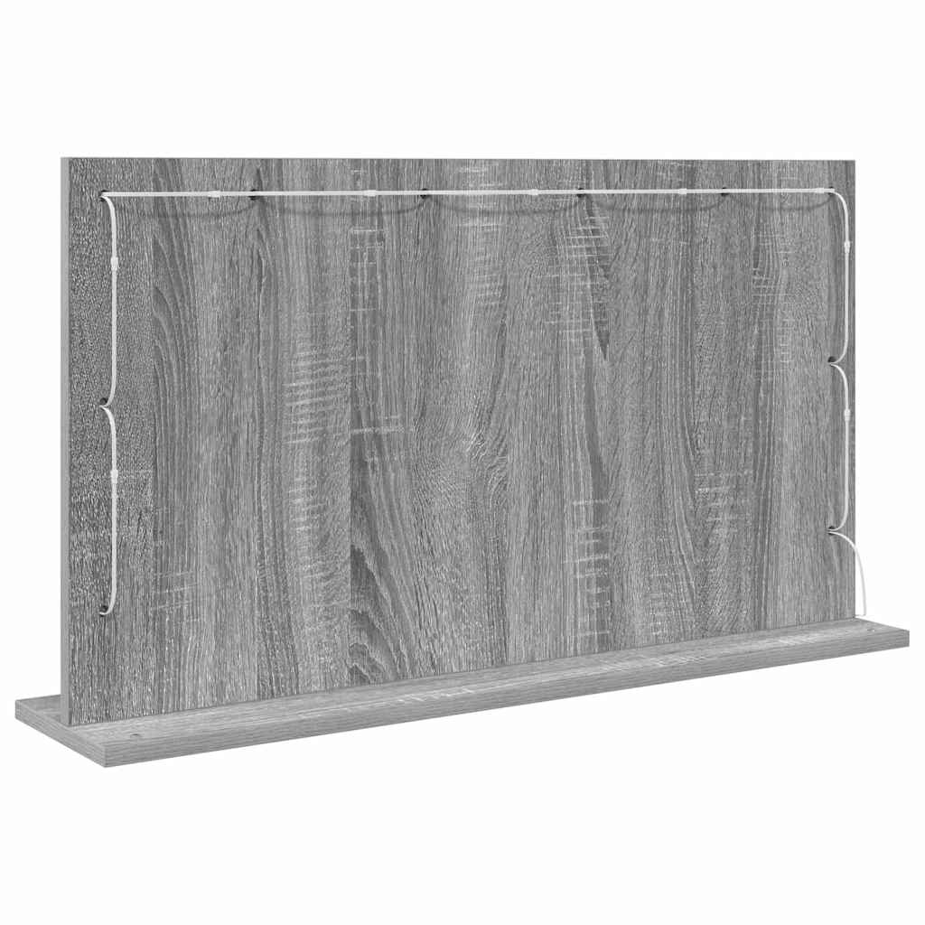 vidaXL Lustro toaletowe Prostokątny Szary Sonoma 80 x 45 x 18 cm
