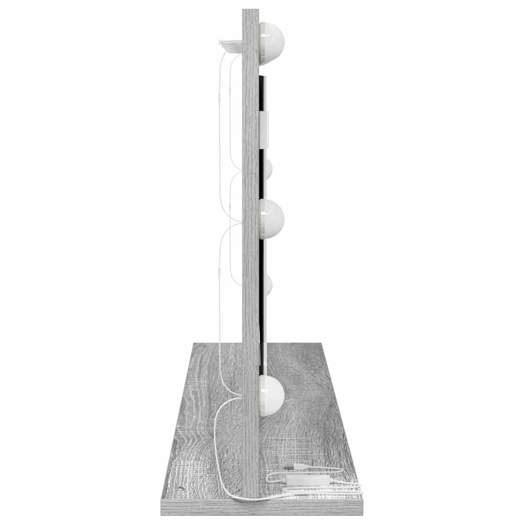 vidaXL Lustro toaletowe Prostokątny Szary Sonoma 80 x 45 x 18 cm