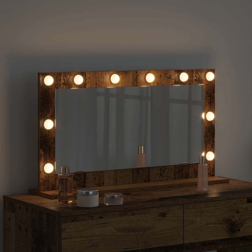 vidaXL Lustro toaletowe Prostokątny Stare drewno 80 x 45 x 18 cm