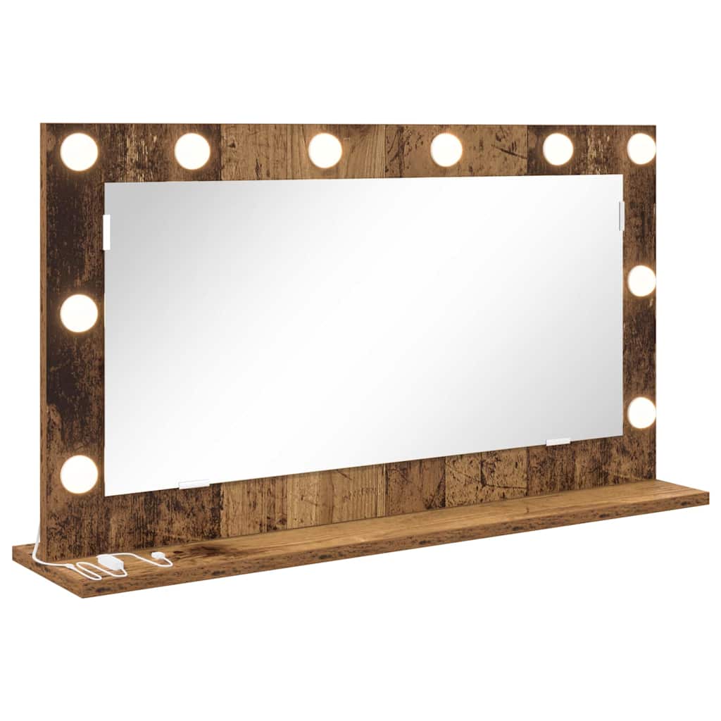 vidaXL Lustro toaletowe Prostokątny Stare drewno 80 x 45 x 18 cm