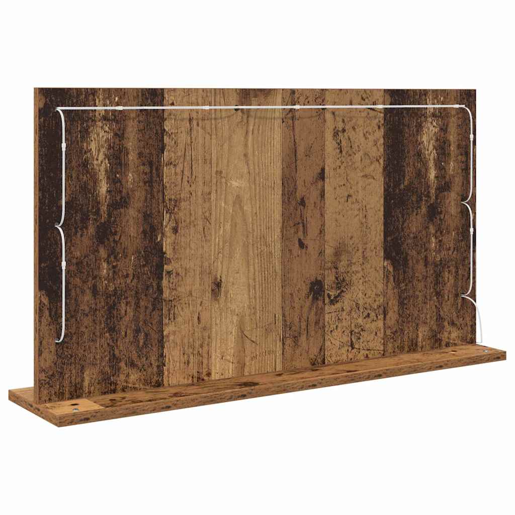 vidaXL Lustro toaletowe Prostokątny Stare drewno 80 x 45 x 18 cm