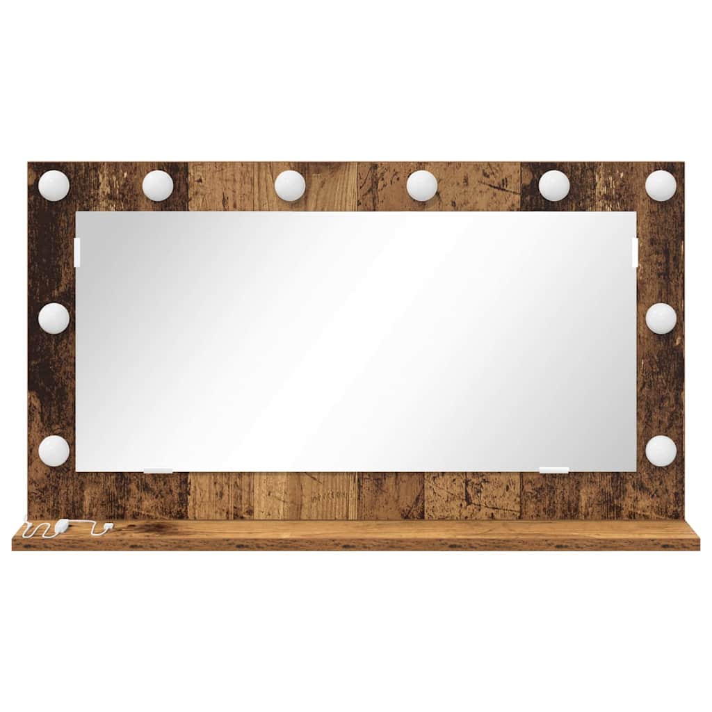 vidaXL Lustro toaletowe Prostokątny Stare drewno 80 x 45 x 18 cm