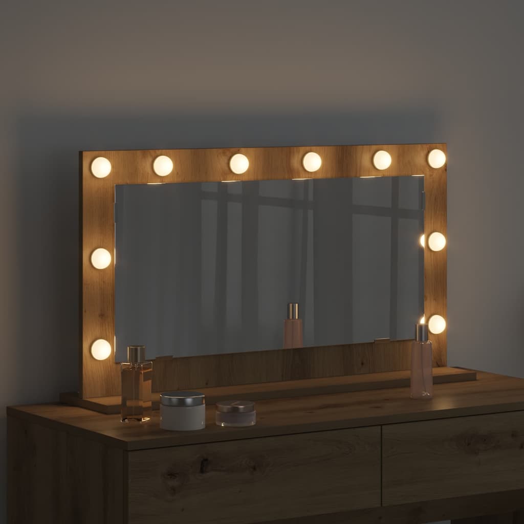 vidaXL Lustro toaletowe Prostokątny Dąb rzemieślniczy 80 x 45 x 18 cm