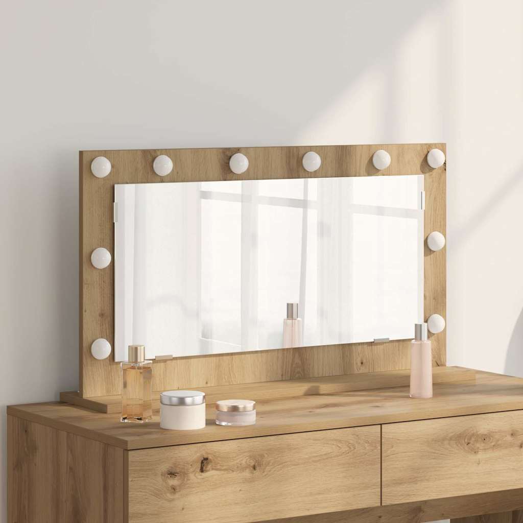 vidaXL Lustro toaletowe Prostokątny Dąb rzemieślniczy 80 x 45 x 18 cm