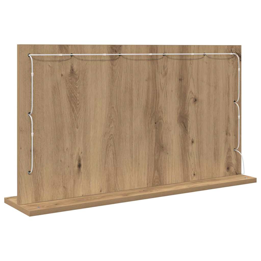 vidaXL Lustro toaletowe Prostokątny Dąb rzemieślniczy 80 x 45 x 18 cm
