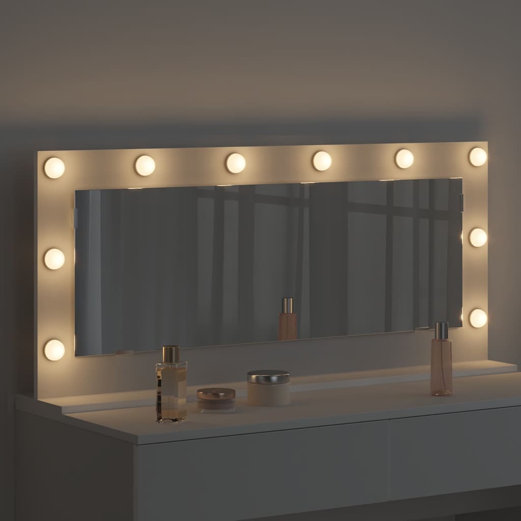 vidaXL Lustro toaletowe Prostokątny Z lustrem Biały 100 x 45 x 18 cm