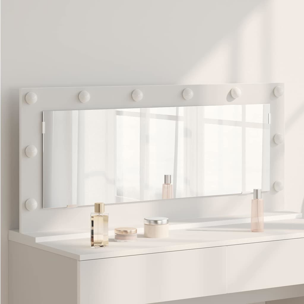 vidaXL Lustro toaletowe Prostokątny Z lustrem Biały 100 x 45 x 18 cm