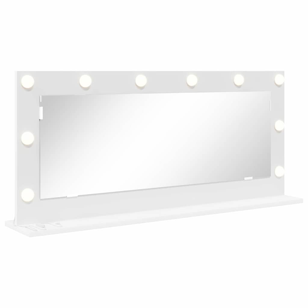 vidaXL Lustro toaletowe Prostokątny Z lustrem Biały 100 x 45 x 18 cm