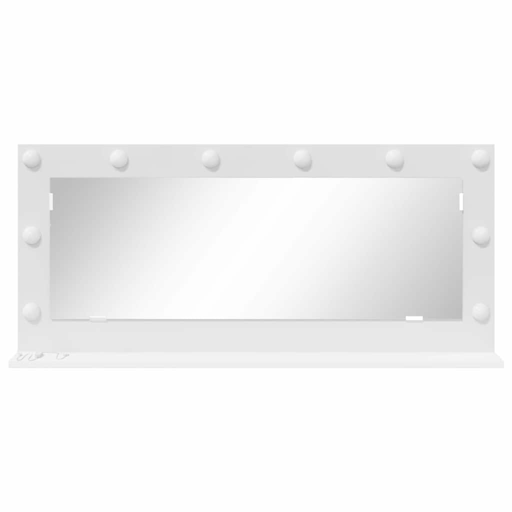 vidaXL Lustro toaletowe Prostokątny Z lustrem Biały 100 x 45 x 18 cm