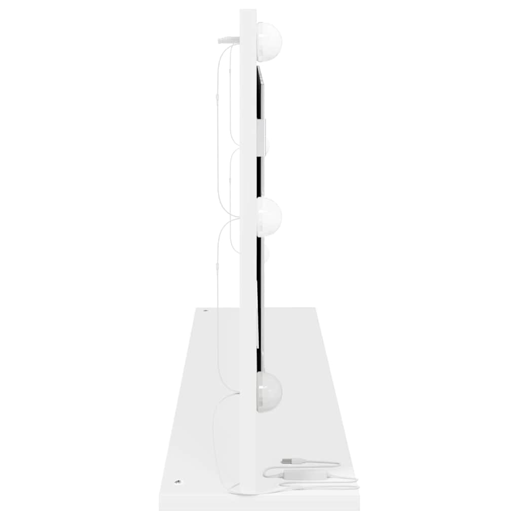 vidaXL Lustro toaletowe Prostokątny Z lustrem Biały 100 x 45 x 18 cm