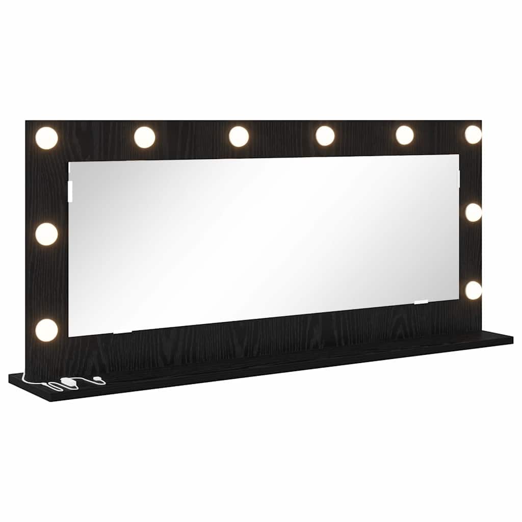 vidaXL Lustro toaletowe Prostokątny Czarny Dąb 100 x 45 x 18 cm