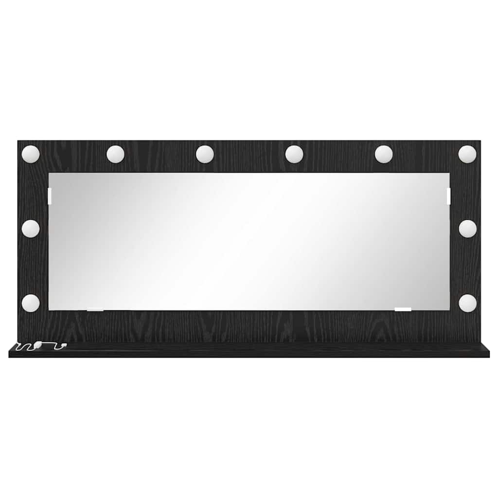 vidaXL Lustro toaletowe Prostokątny Czarny Dąb 100 x 45 x 18 cm