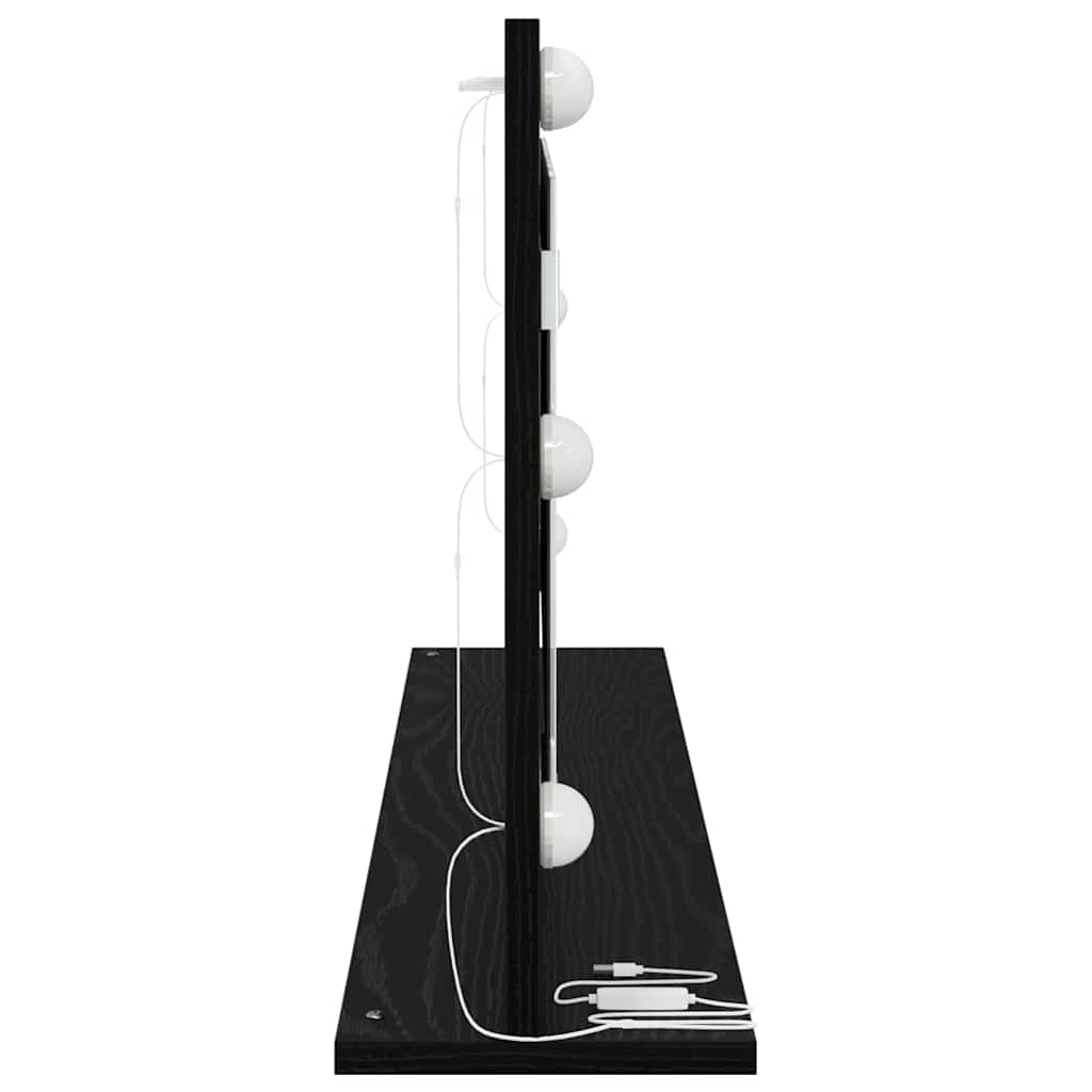 vidaXL Lustro toaletowe Prostokątny Czarny Dąb 100 x 45 x 18 cm