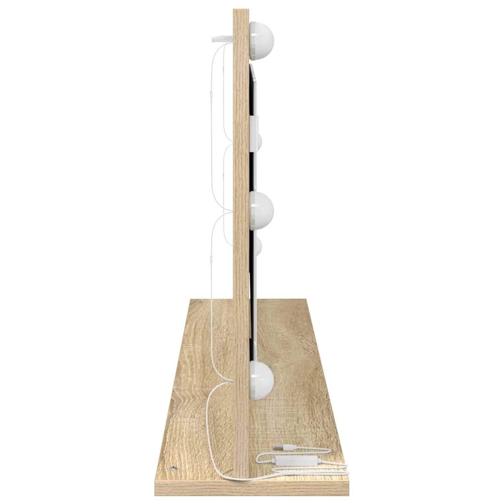 vidaXL Lustro toaletowe Prostokątny Dąb Sonoma 100 x 45 x 18 cm