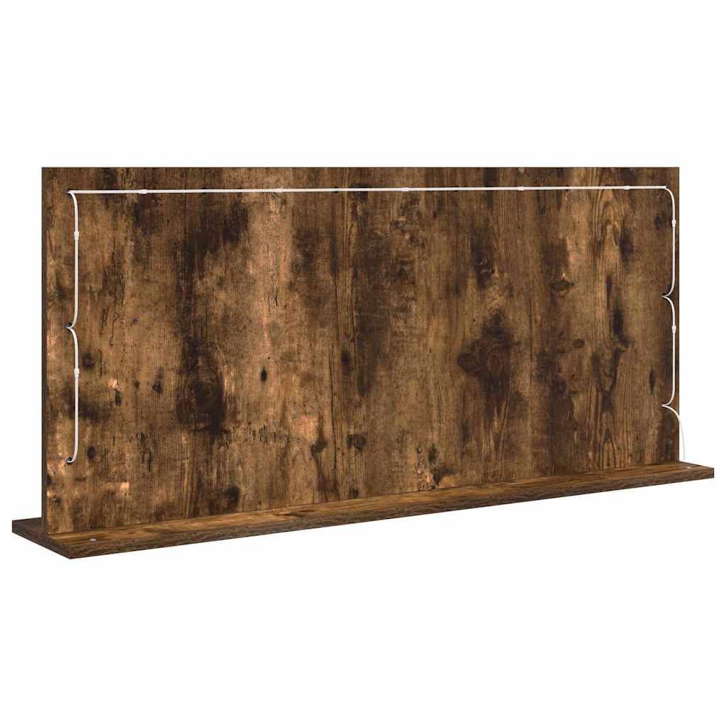 vidaXL Lustro toaletowe Prostokątny Dąb wędzony 100 x 45 x 18 cm