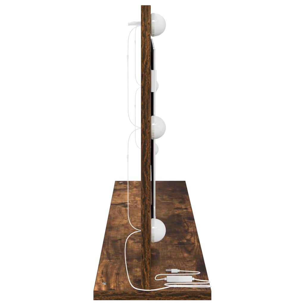 vidaXL Lustro toaletowe Prostokątny Dąb wędzony 100 x 45 x 18 cm