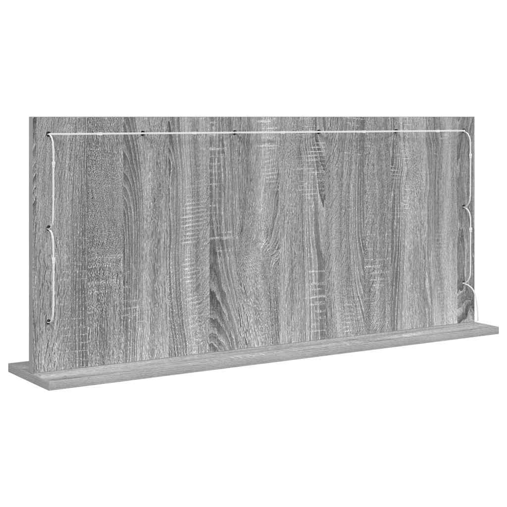 vidaXL Lustro toaletowe Prostokątny Szary Sonoma 100 x 45 x 18 cm