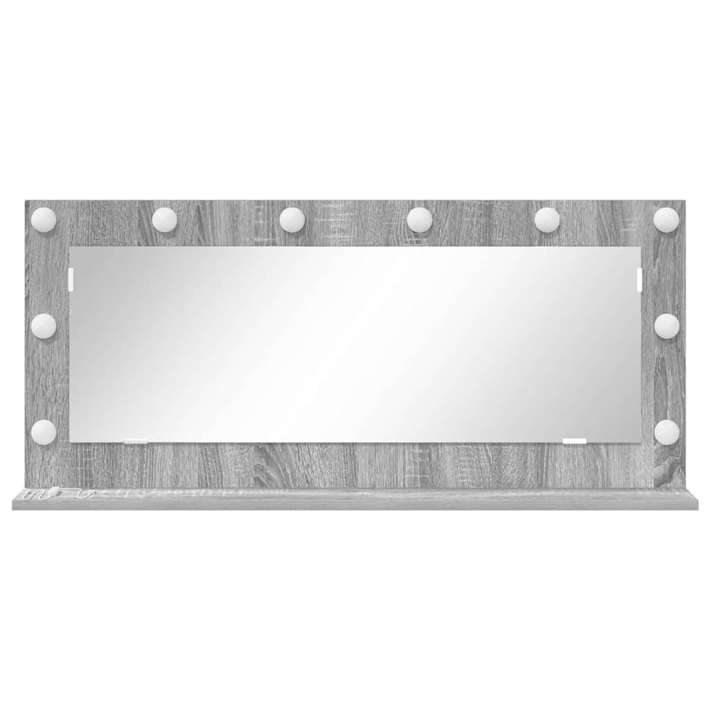 vidaXL Lustro toaletowe Prostokątny Szary Sonoma 100 x 45 x 18 cm