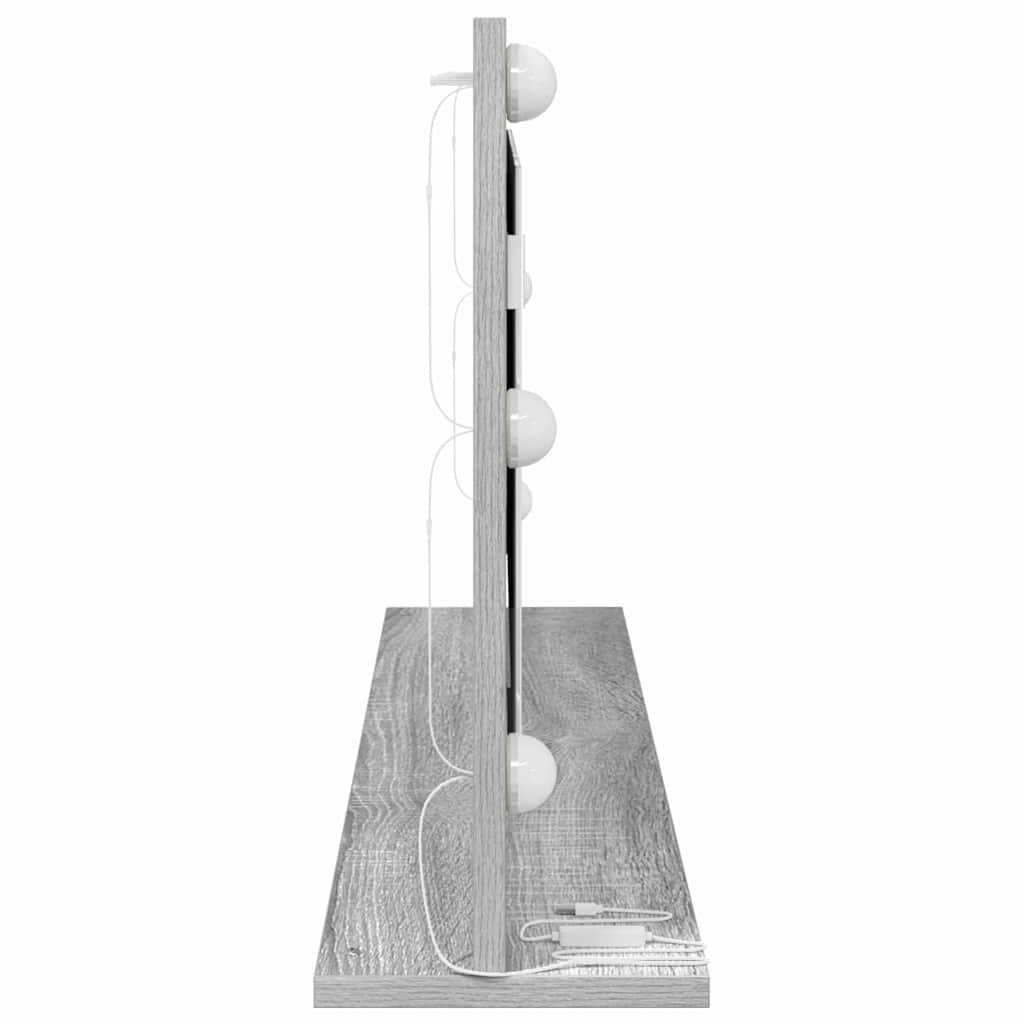 vidaXL Lustro toaletowe Prostokątny Szary Sonoma 100 x 45 x 18 cm