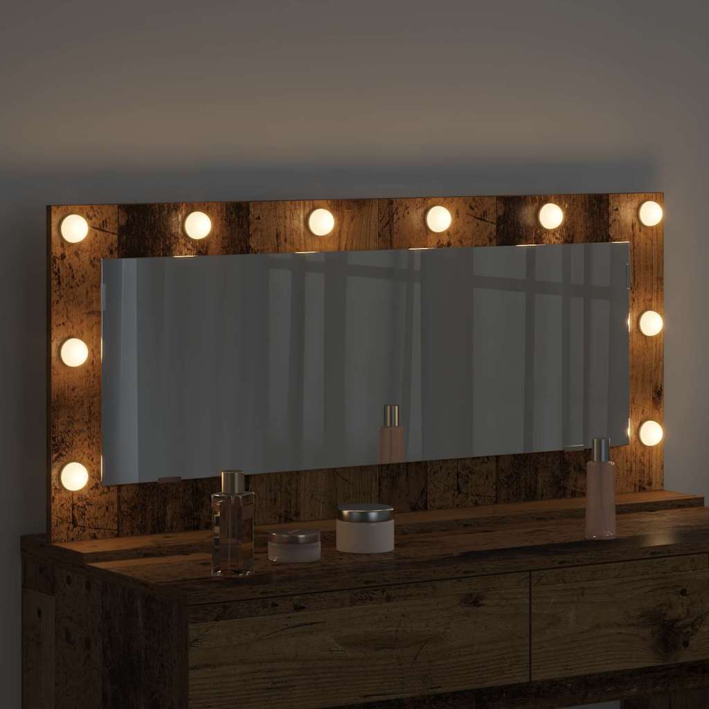 vidaXL Lustro toaletowe Prostokątny Stare drewno 100 x 45 x 18 cm