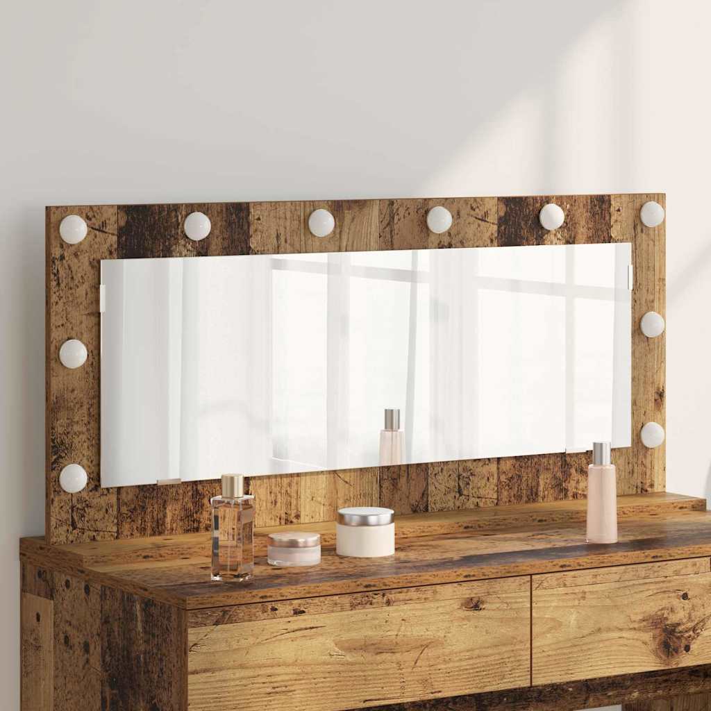 vidaXL Lustro toaletowe Prostokątny Stare drewno 100 x 45 x 18 cm