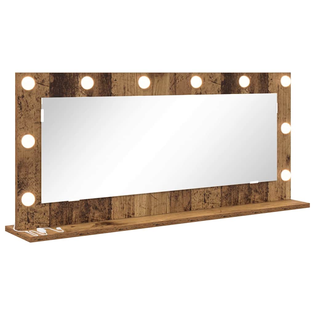 vidaXL Lustro toaletowe Prostokątny Stare drewno 100 x 45 x 18 cm