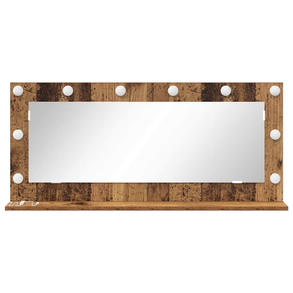 vidaXL Lustro toaletowe Prostokątny Stare drewno 100 x 45 x 18 cm